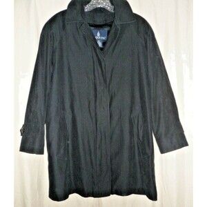 London Fog Black Microfiber All Weather Coat SZ XS Petite Zip Out Liner